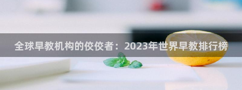 天顺娱乐前943994：全球早教机构的佼佼者：2023年世界早教排行榜