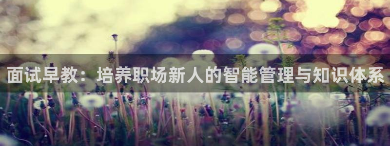 天顺娱乐糠72182：面试早教：培养职场新人的智能管理与知识体系