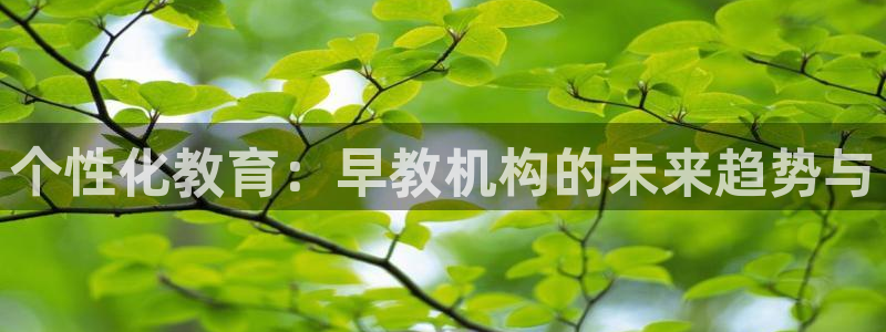 天顺娱乐坟3300：个性化教育：早教机构的未来趋势与